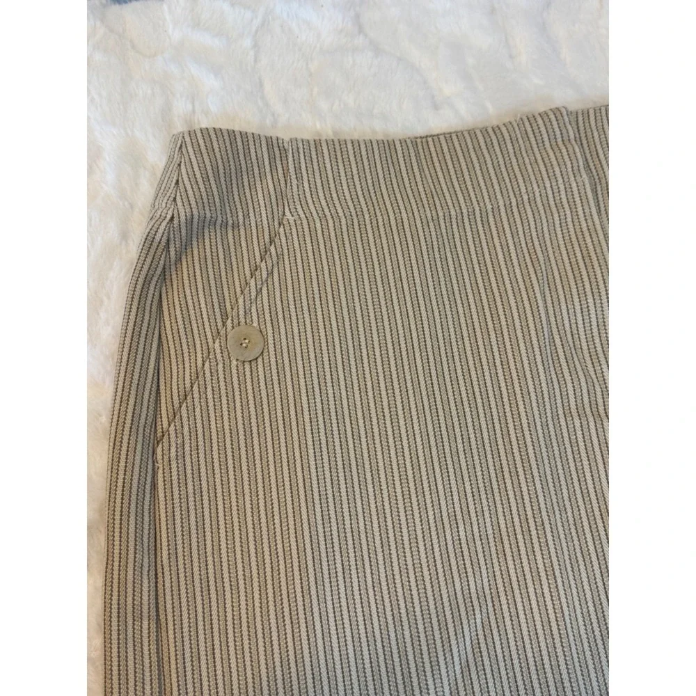 Christopher & Banks Womens Size 12 Tan Striped Cotton Knee Length Skirt